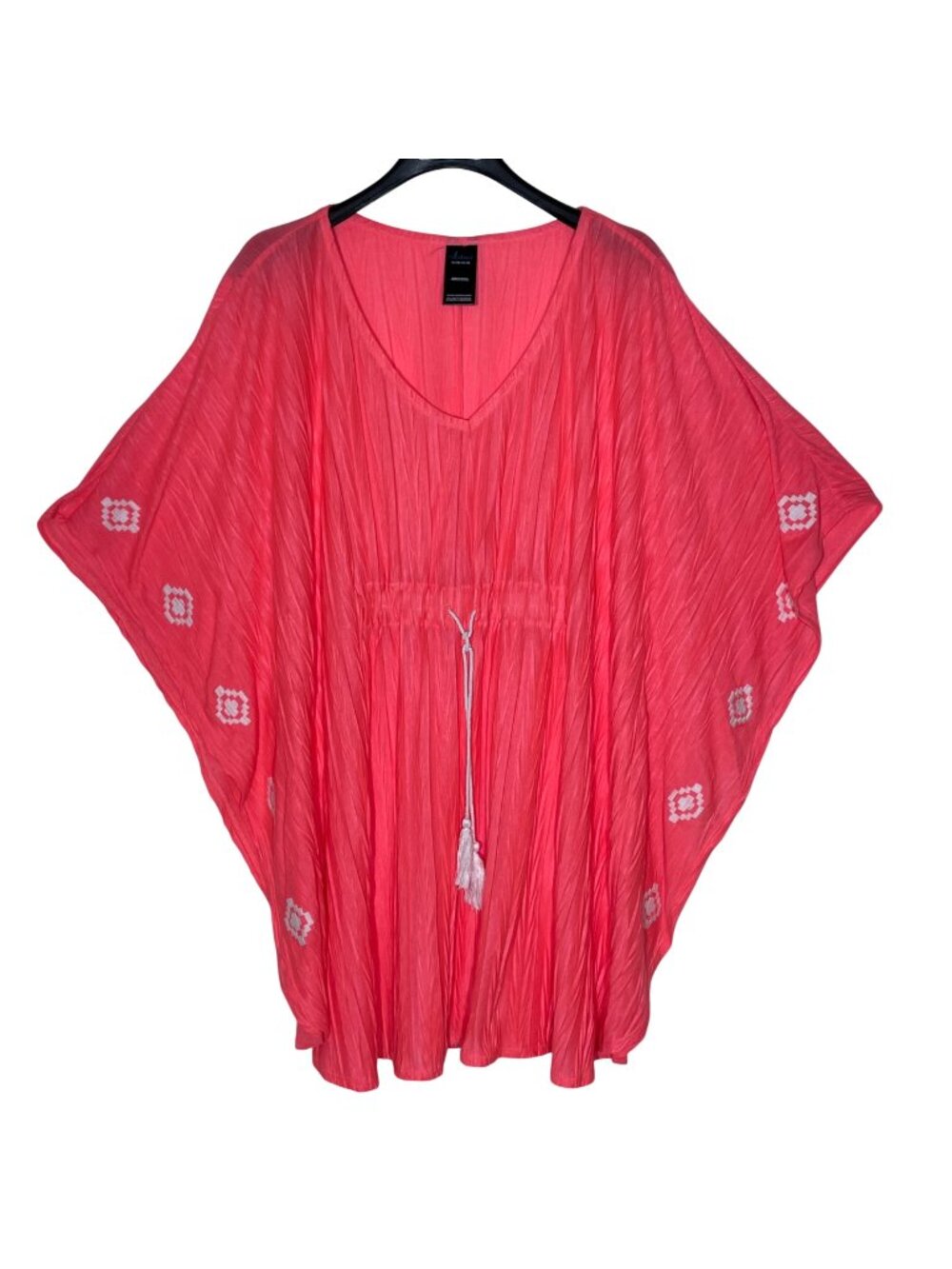 Catalina Gauzy Embroidered Neon Swim Cover Poncho‎ Sz XL Resort Vacation